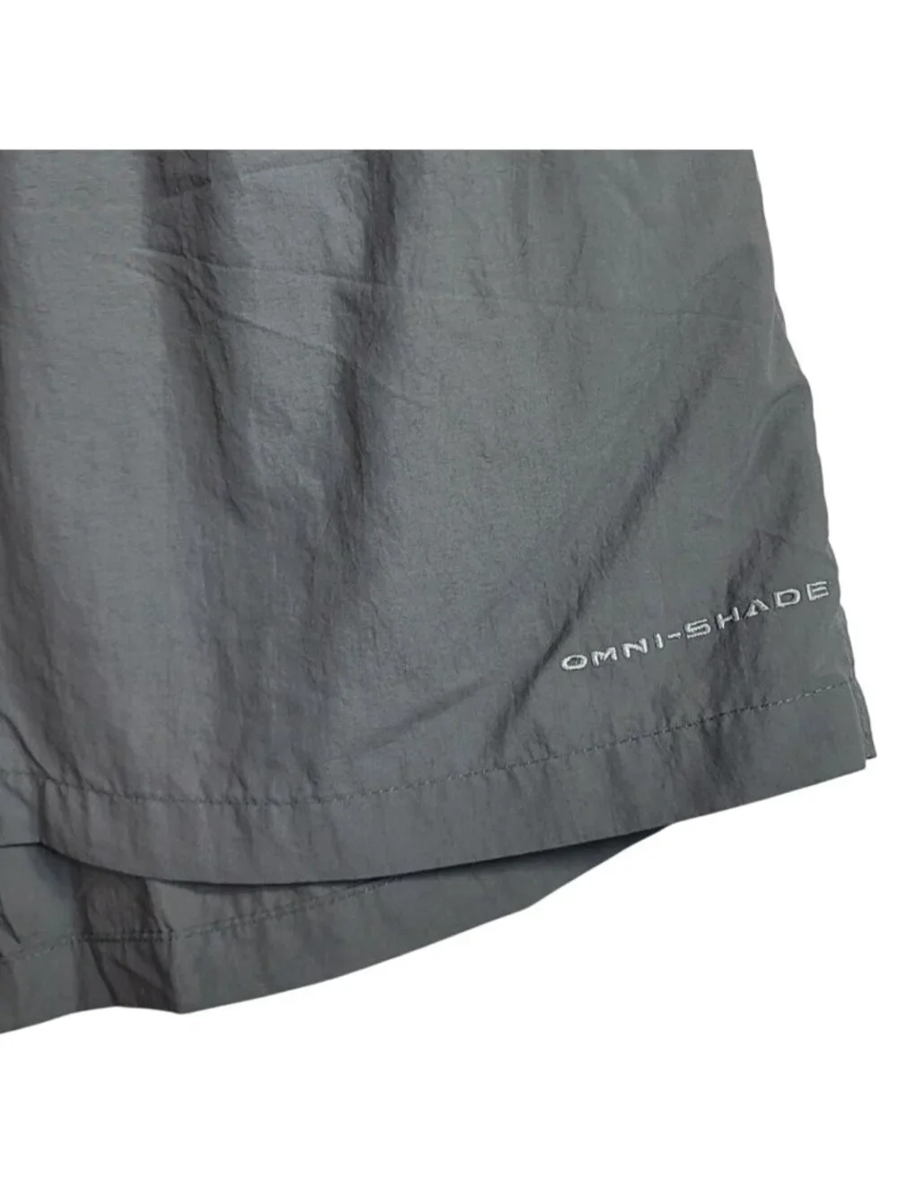 Columbia Mens PFG Swim Shorts Gray Medium Drawstring Pockets Omni-Shade Nylon